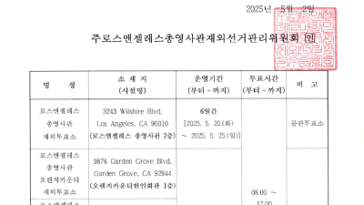 [제21대 대통령선거] LA / OC / San Diego 투표소
